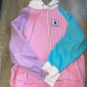 Teddy fresh color block hoodie